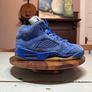 Nike Air Jordan 5 Retro Blue Suede Mens Size 7.5 Sneaker Shoes 136027-401